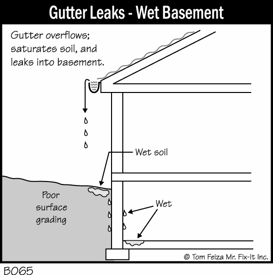 Gutter Leaks - Wet Basement
